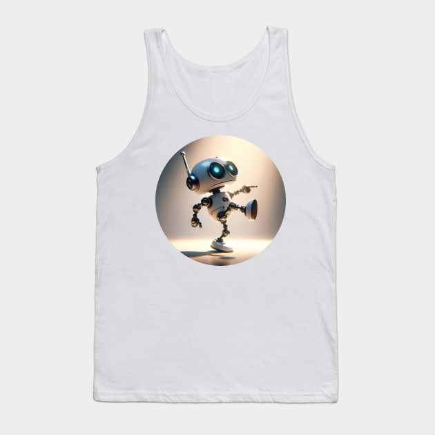 A small robot trying to dance with its funny moves Tank Top by maricetak